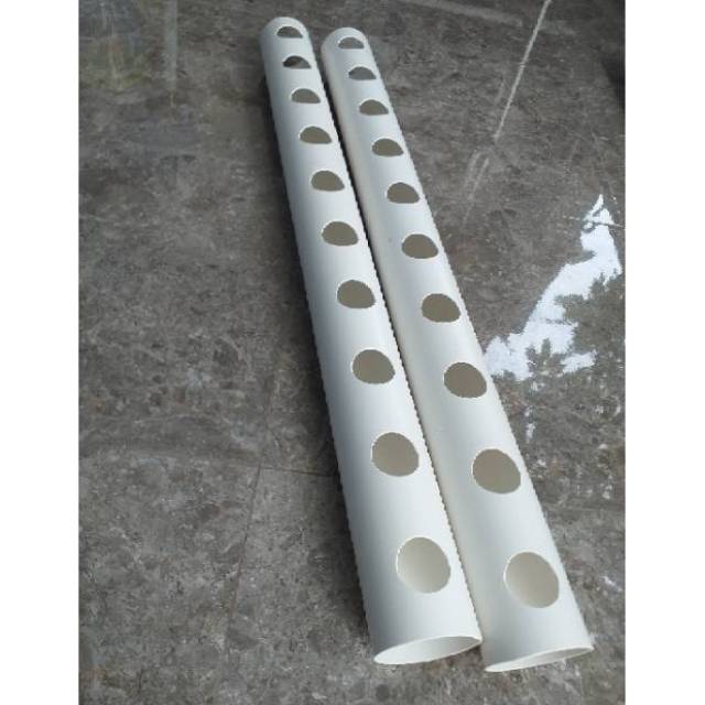 Pipa Hidroponik 1 meter 3 inch 10 Lubang DFT NFT Paralon PVC