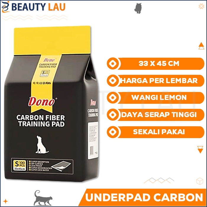 UNDERPAD KUCING ANJING DONO CARBON 33X45 CM PEE PAD PET TOILET TRAINING TATAKAN ALAS PERLAK PIPIS KUCING ANJING