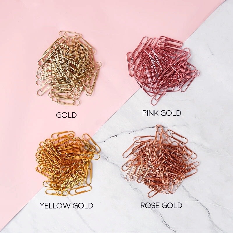 

Color Sprinkle Paper Clip Pack | Paperclip kertas rose gold tosca pink