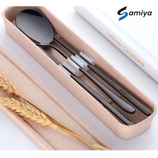 Sendok sumpit korea stainless FREE KOTAK BOX / chopstick spoon korea