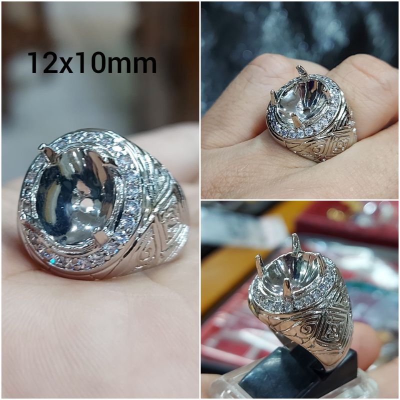 CINCIN/EMBAN/RING ALPAKA SUPER 12x10mm oval