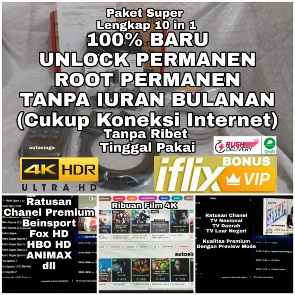Termurah Smart Tv Box Android STB 4K ZTE Terlengkap Baru Murah Bergaransi Unlock Root Permanen