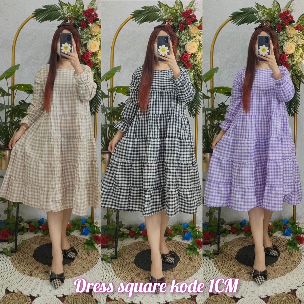 Midi square dress / gamis midi / midi kotak / midi chanda