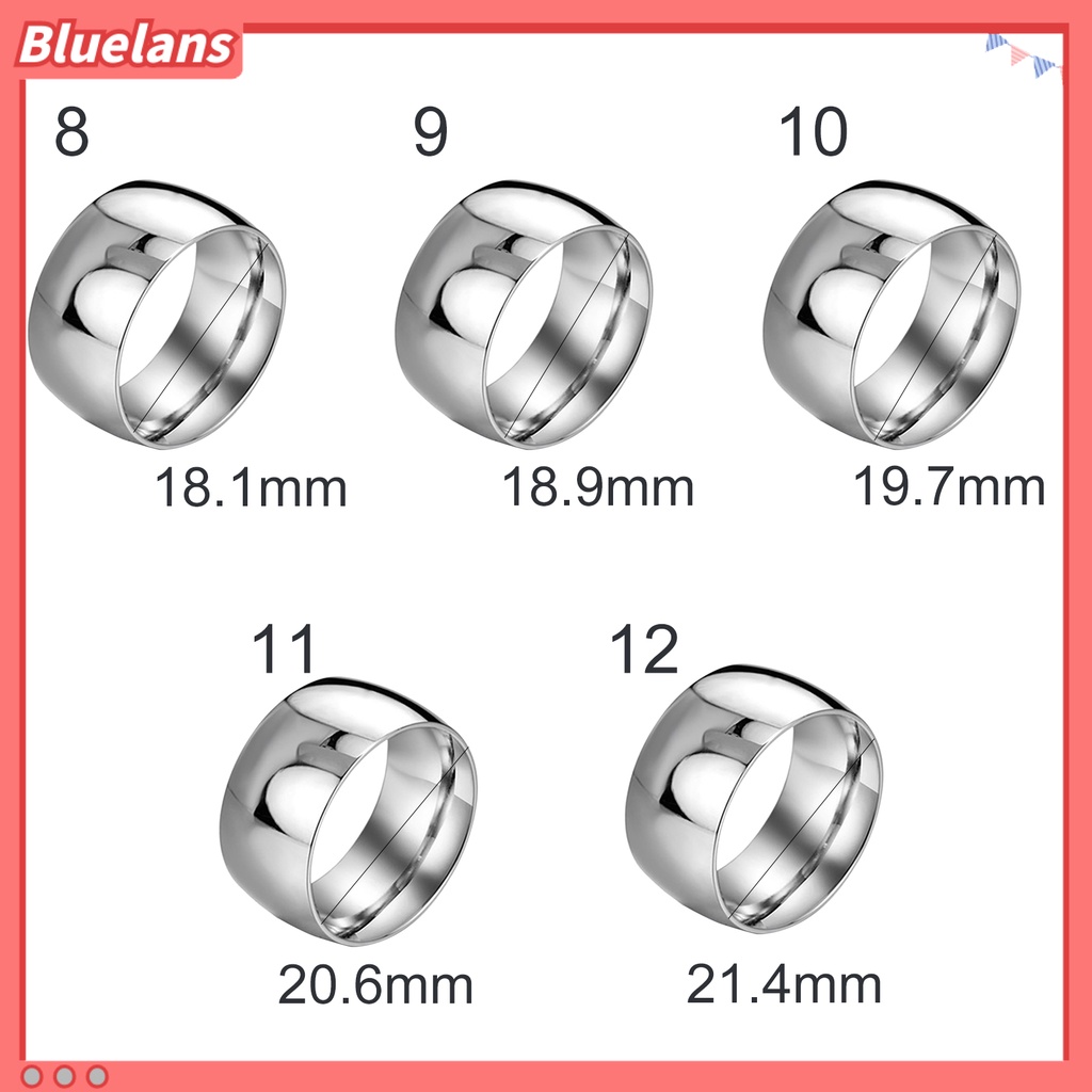 Bluelans Men Women Concise Titanium Steel Band Ring Wedding Engagement Lover Jewelry