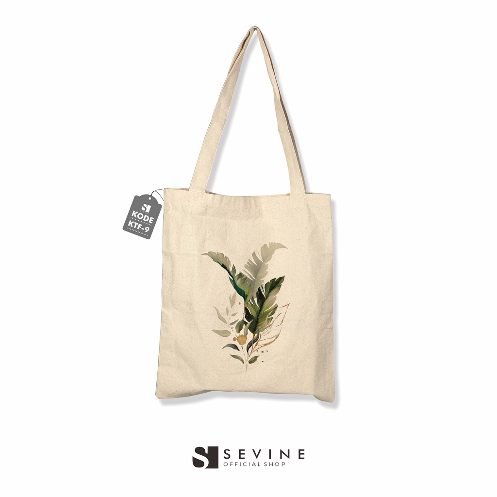 Sevine Tote Bag Kanvas Tas Fashion Totebag Wanita DTF Printing Tropical Aesthetic Series - KTF9