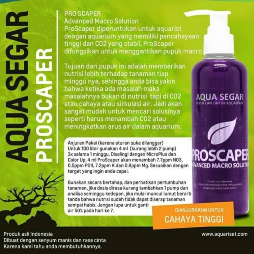 Aqua Segar PROSCAPER Pupuk Cair tanaman Aquasegar Aquascape