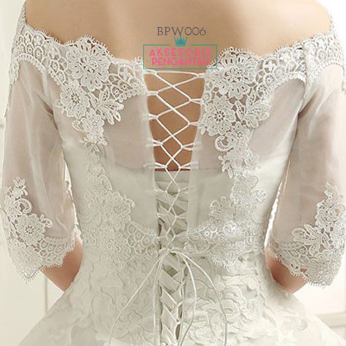 [READY STOCK] BOLERO PESTA AKSESORIS WEDDING BROKAT LACE PUTIH BPW006