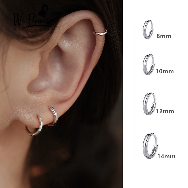 Kami Bunga Minimalis S925 Perak Lingkaran Kecil Hoop Anting Untuk Wanita Gadis Ins Trendi Kecil Geometris Anting-Anting Sederhana Fashion Telinga Perhiasan Aksesoris