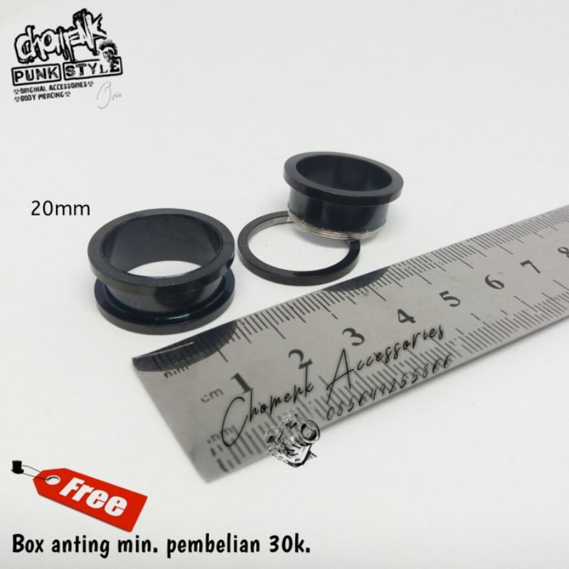 Piercing earring plug stainless steel 18mm/20mm