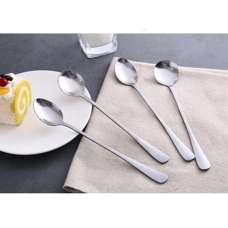 (BOW) Sendok Panjang Stainless Steel Silverware Sendok Teh Kopi G1K82