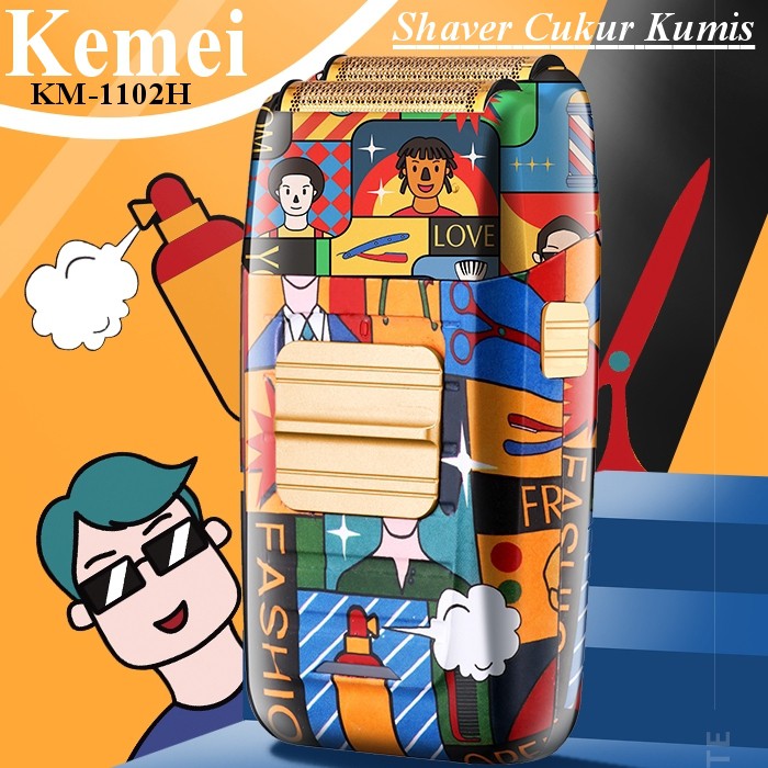 KEMEI 1102H GRAFFITI Alat Cukur Kumis Dan Jenggot KM-1102H KM1102H ORIGINAL