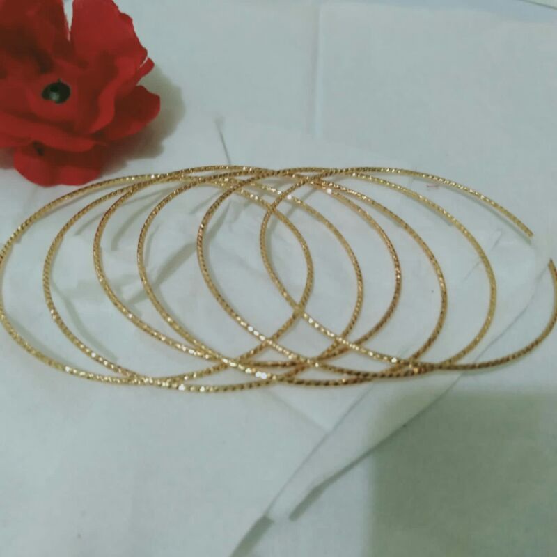 Gelang keroncong titanium  gelang keroncong xuping lapis mas 18k isi 6