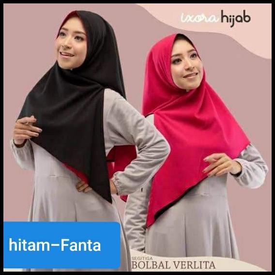 Hijab Jilbab Polos Segitiga Instan Bolak Balik Verlita Original Ixora