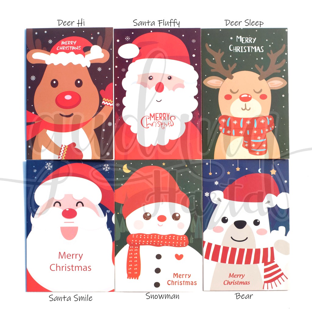 Kartu Ucapan Natal Imut Hadiah Lucu Christmas Santa Clause Snowman Bear Greeting Cards GH 305124