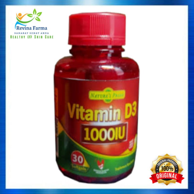 Nature's Pride Vitamin D3 1000IU isi 30 Softgel Vitamin Tulang, gigi & Antioxidant 100% Produk Origi
