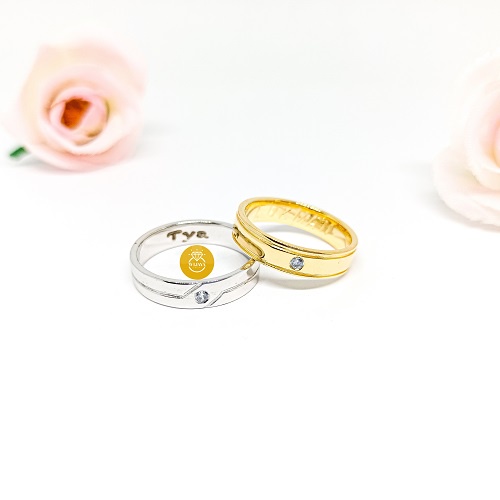 CINCIN NIKAH CUSTOM BERBAHAN PLATINUM DAN EMAS KUNING