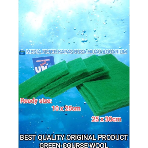 Green Coarse Wool Media filter Busa Kapas Hijau Penyaring Kotoran Aquarium ( HIGH QUALITY)