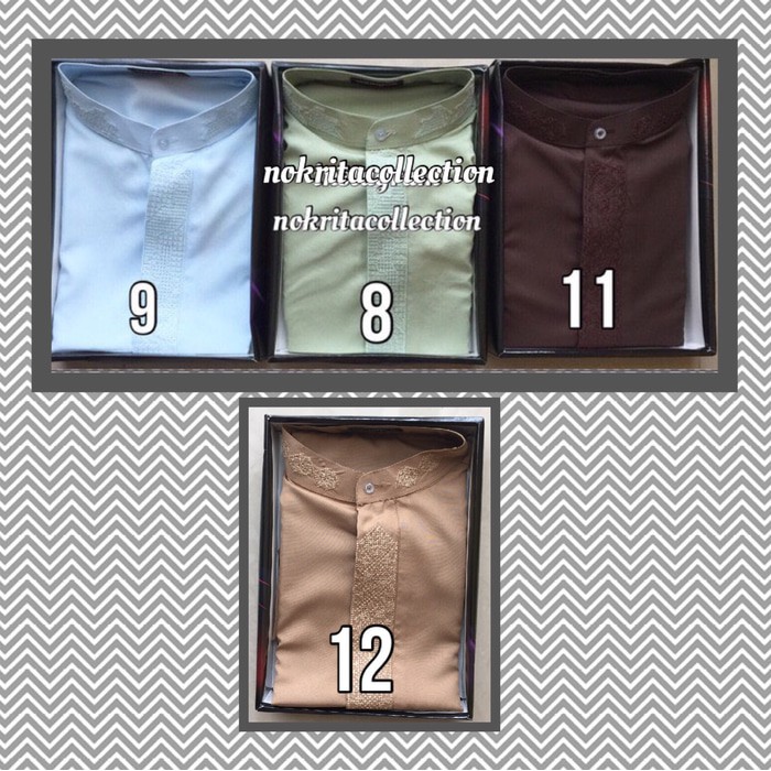 LET'S SHOPPING  Baju Koko Wadimor Lengan Panjang Pria Bordir Kemeja Muslim Pria - Putih, M HAPPY SH