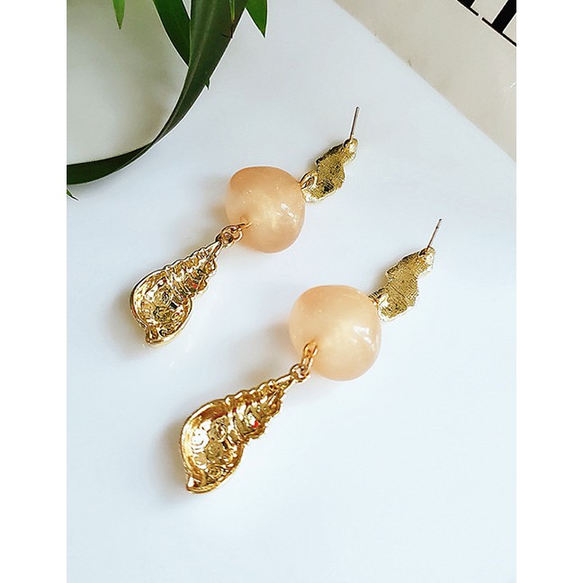 LRC Anting Tusuk Fashion Gold Alloy Earrings F67204