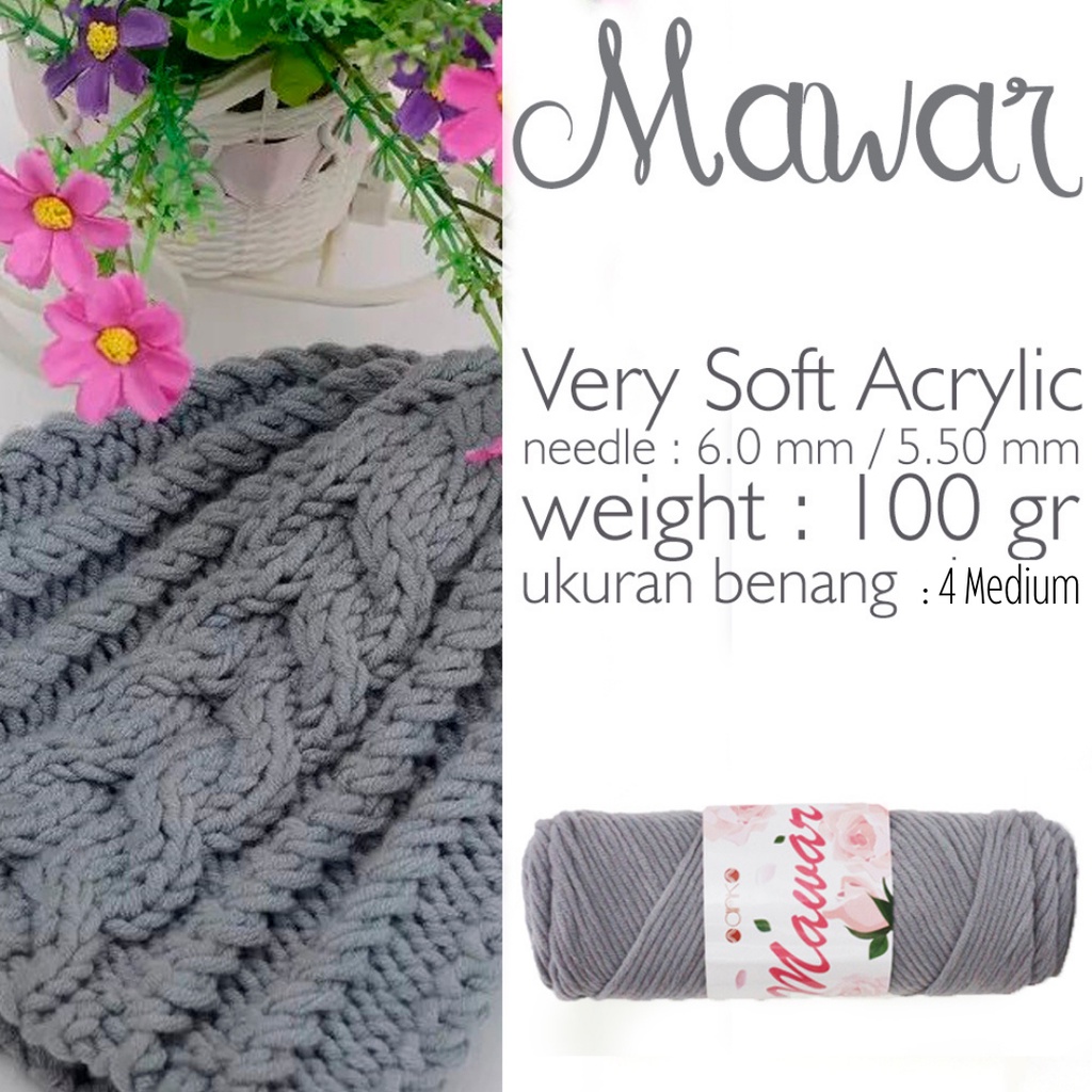 KATALOG - Benang Rajut Mawar / Soft Acrylic Yarn / 8 ply Milk Cotton Worsted / Katun Susu Sembur Mix PART 2