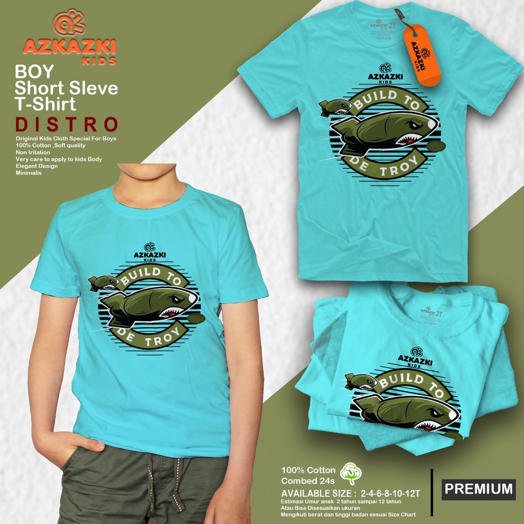 Baju kaos Anak Laki Laki Distro Bahan Premium Katun Cotton Combed 24s Kaus Oblong T Shirt Tshirt Len