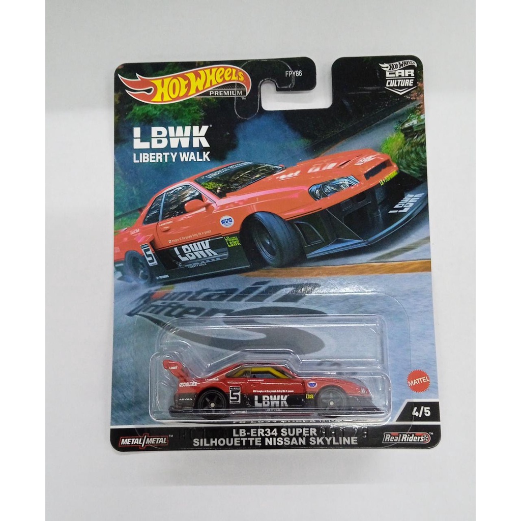 Diecast Hot Wheels Mountain Drifters | LB-ER34 LB ER34 R34 Super Silhouette Nissan Skyline LBWK Merah Liberty Walk | HW Hotwheels Mobil Mainan Car Culture