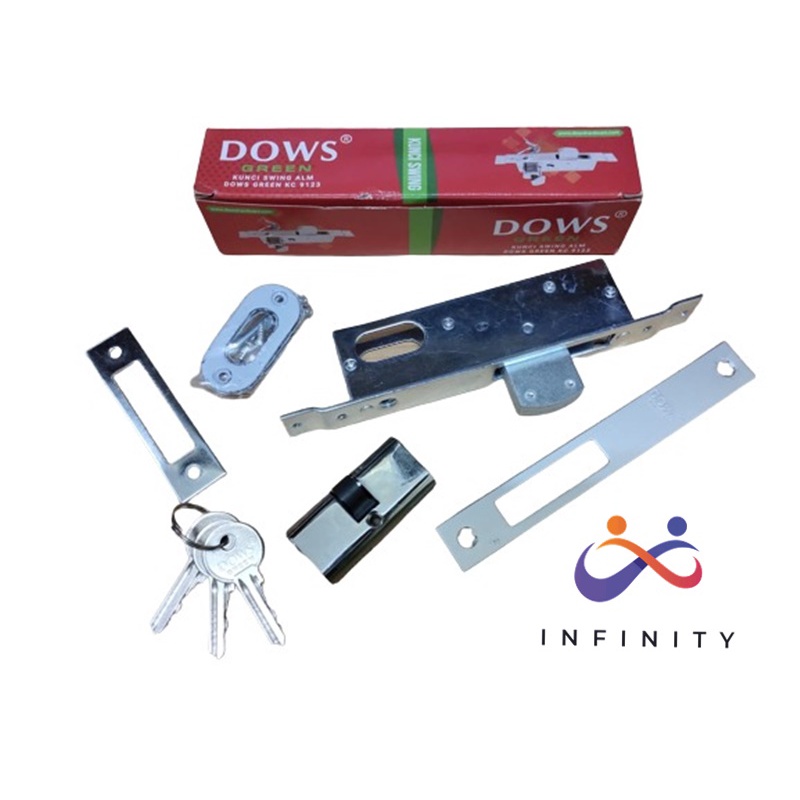 Body Kunci Pintu Dorong Sliding Swing Aluminium Brilon KC9123 Lockcase INF