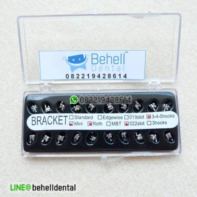 BEHELLDENTAL BRACKET BEHEL METAL GERMANY 345 HOOK . KAWAT GIGI ORTHO PERMANEN ROTH 022 BISA PERBAIKAN PERAWATAN GIGI - DENTAL