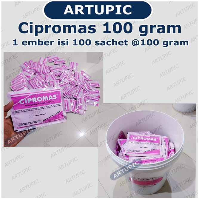 Cipromas 100 gram Obat Ayam Ternak Hewan Anti Mycoplasma CRD Snot Salmonela Cholera Kolera Coryza