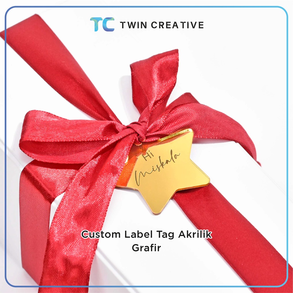 

Label Hadiah Akrilik Mirror Custom Grafir - Label Tag Acrylic Mirror LTG.10