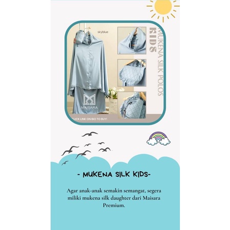 TERGEMES!! Mukena Anak Silk  Maisara Premium-Silk skyblue