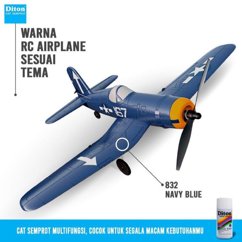 Pilok Navy Blue 832 Diton Cat Semprot Sepeda Motor Mobil Velg Helm Perkakas