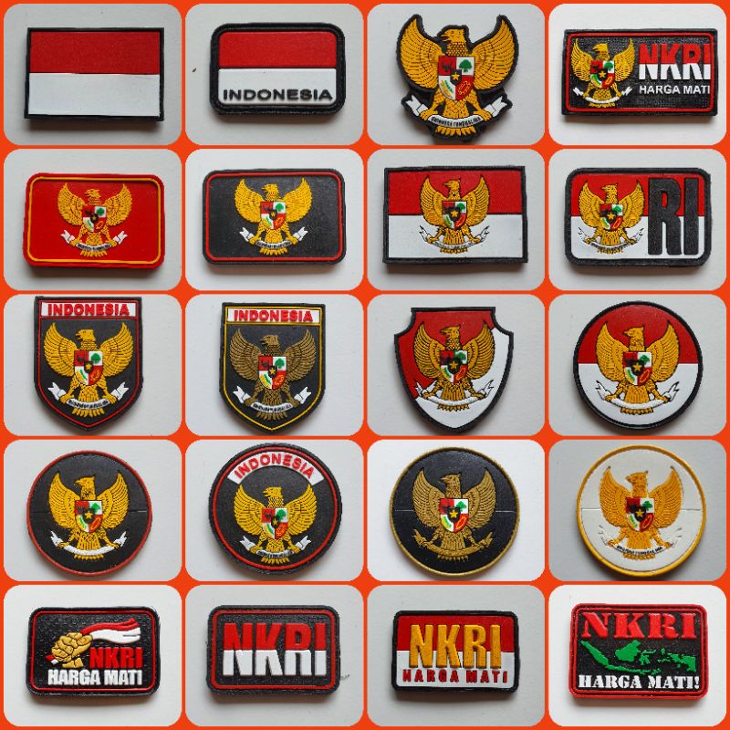 Jual Patch Rubber Logo Garuda Indonesia Nkri Bendera Merah Putih