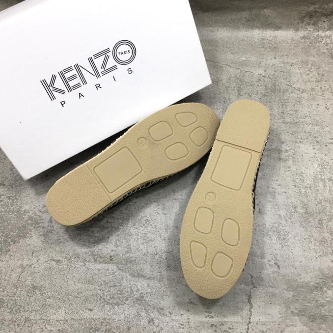 Termurah Original Flat Shoes Wanita Espadrilles Kenzo Canvass - Hitam Kuning