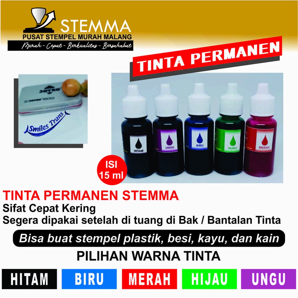

Tinta Stempel Permanen Plastik kayu sterofoam besi I tinta refill stempel custum I stempel kayu