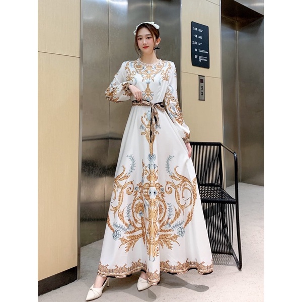 SALE!!! RESTOCK!!! DRESS GAMIS ESTILO SERIES 02 IMPORT BKK-putih batik sultan