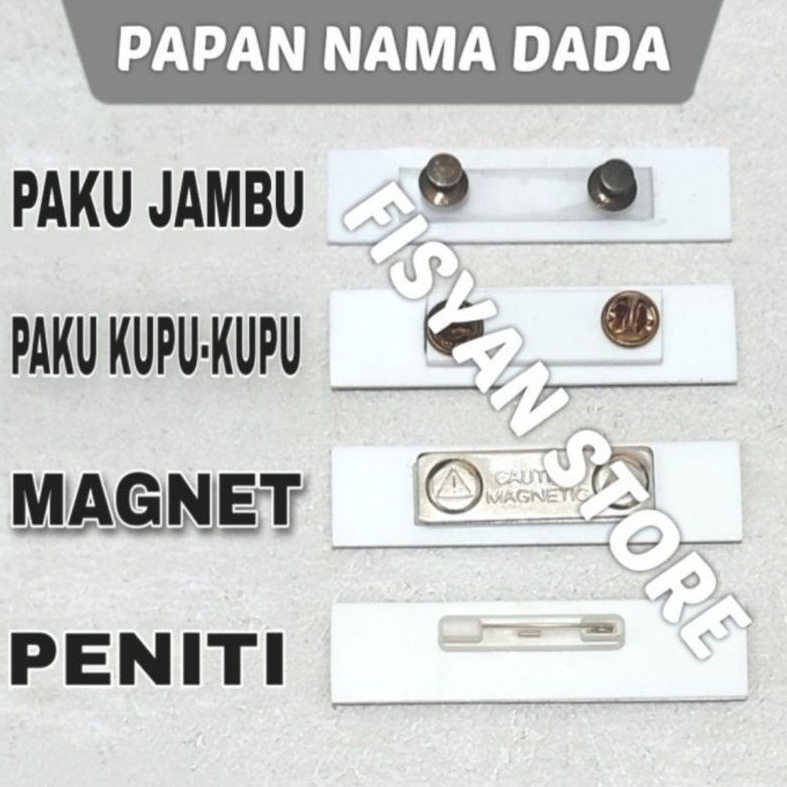 Papan Nama PDH TNI/POLRI | Nametag Dada Hitam Doff List Putih Lapis Resin