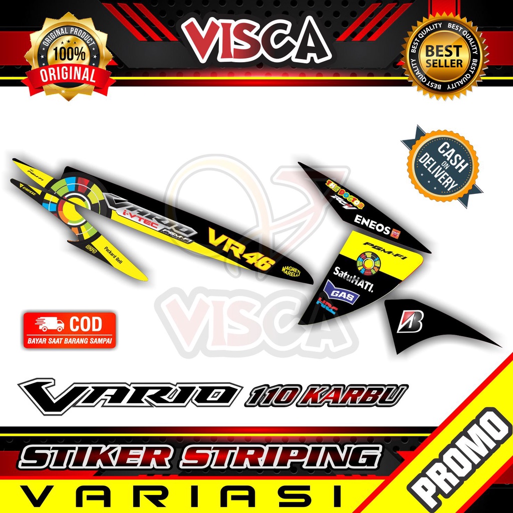 Striping Vario 110 Karbu -  Sticker Striping Variasi Lis Vario 110 Karbu - Striping Hologram Vario 1
