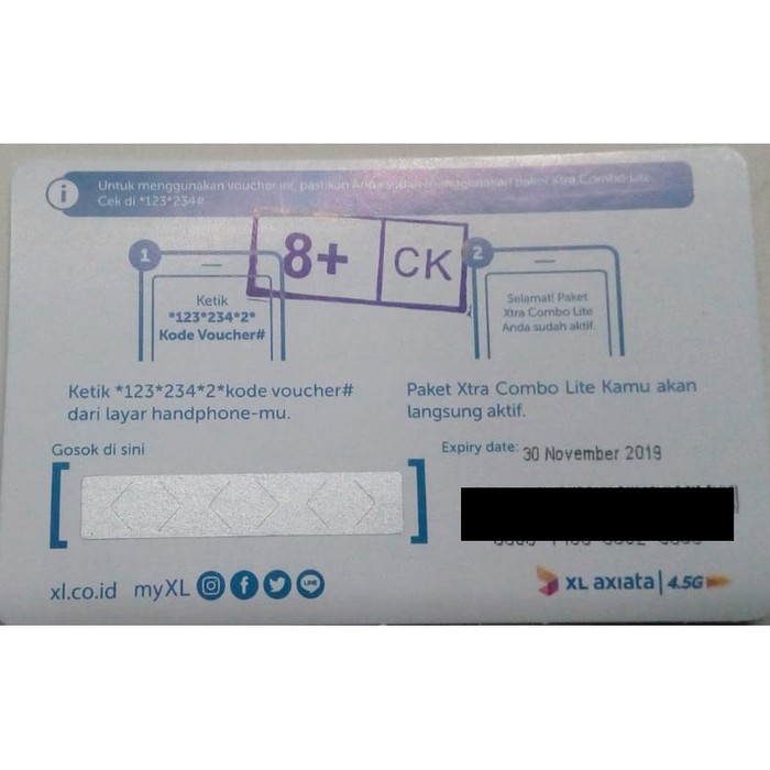 VOUCHER XL XTRA COMBO LITE  21GB 24JAM ALL JARINGAN BONUS TELPON ALL OPERATOR