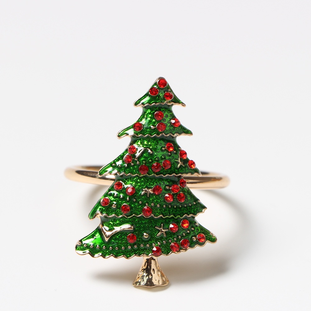 [ Metal Christmas Tree Napkin Rings   Home Decor Accessories Circle  Decoration Gift ]