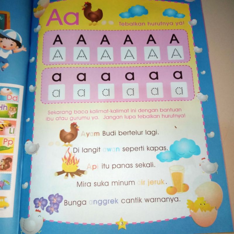 buku aku pintar menulis dan membaca full colour 64 halaman (21×28cm)