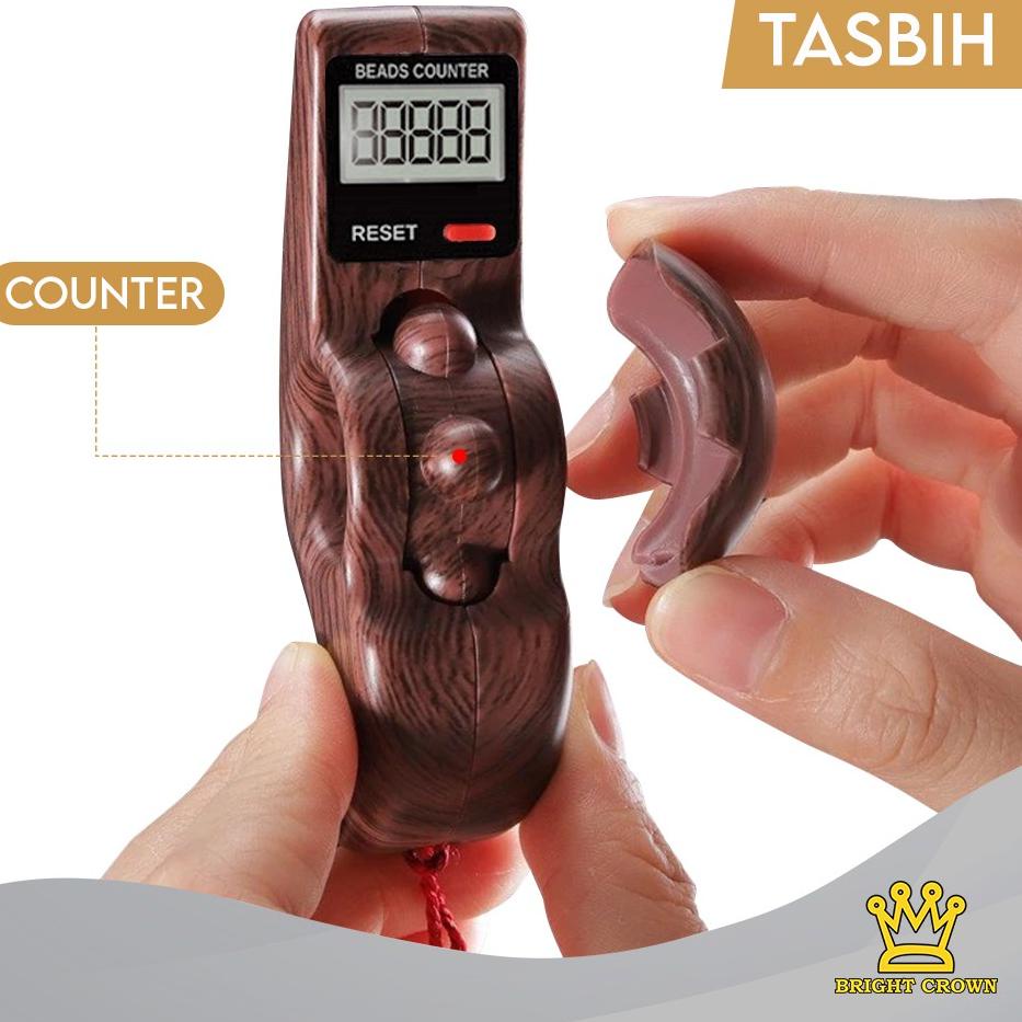 ✼ Bright Crown Tasbih Digital Model Unik Limited Edition Terbaru Premium Motif Kayu ♕