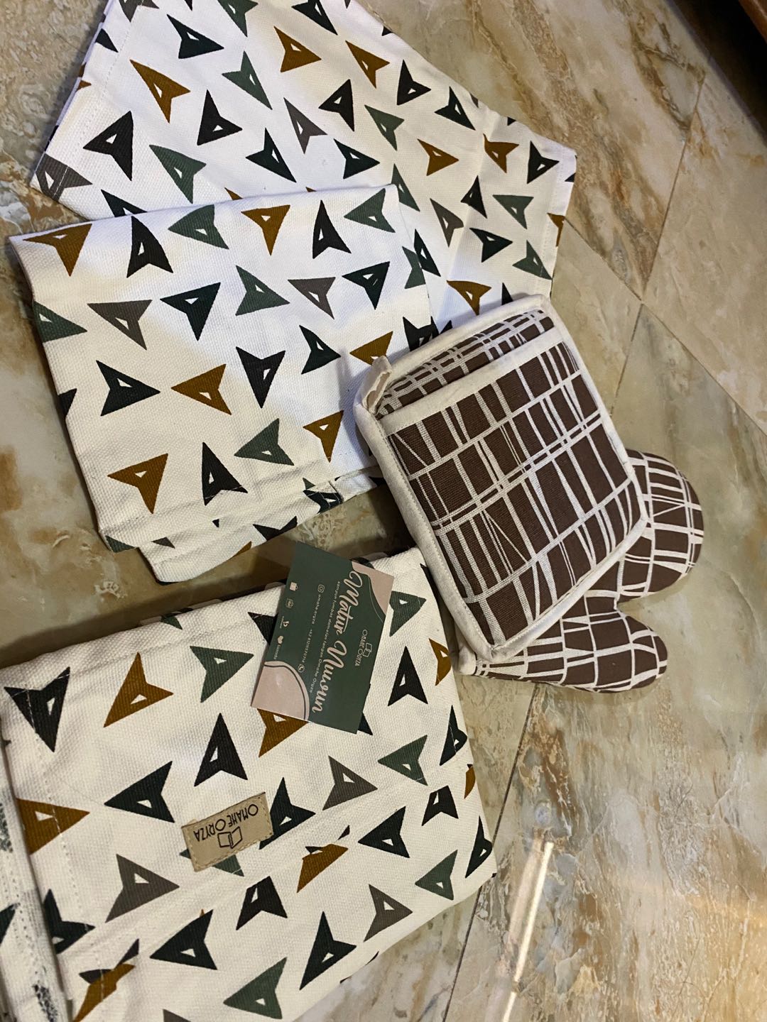 Cover Sarung Taplak Penutup Tutup Kulkas - Motif Twill Segitiga