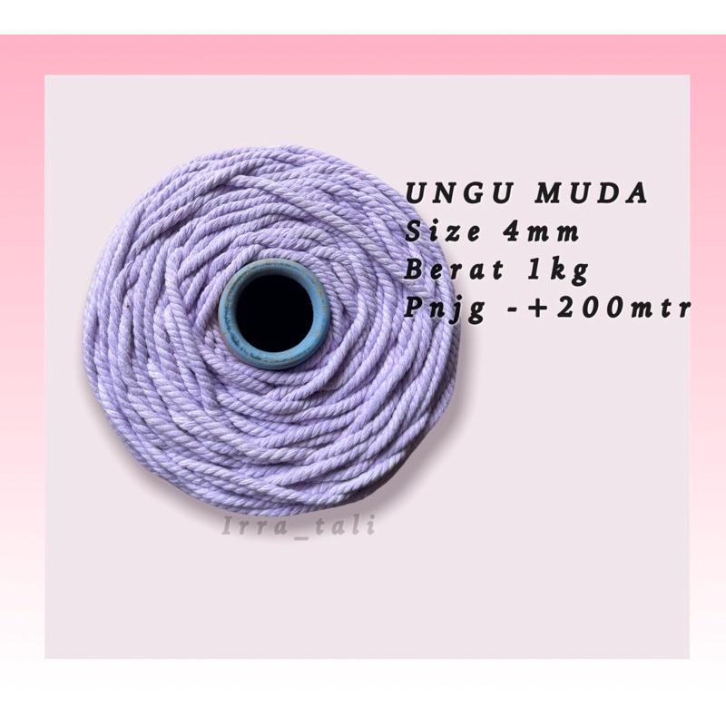 Tali katun warna UNGU MUDA 1kg