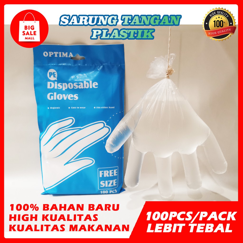 SARUNG TANGAN PLASTIK PE ISI100PCS