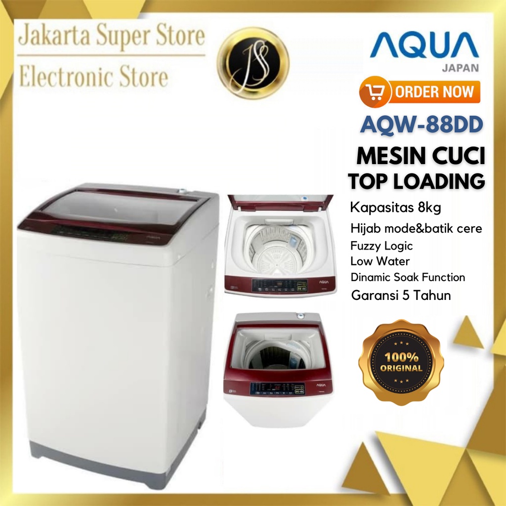 AQUA MESIN CUCI 1 TABUNG 8 KG 88 DD