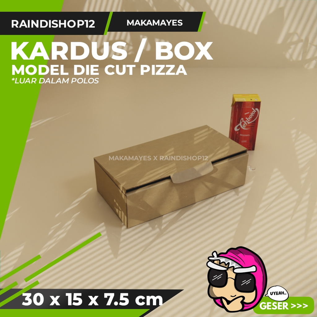 

(MIN 10 PCS) BOX 30 X 15 X 7.5 CM KARDUS DIE CUT PIZZA KEMASAN PACKAGING KADO