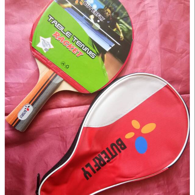 BAT PINGPONG BUTTERFLY COVER MERAH-PUTIH ( TERMURAH)