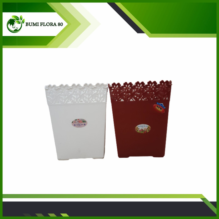 Pot Lucky Star 5381/ Pot Plastik Kotak/ Pot Cantik/ Pot Bunga