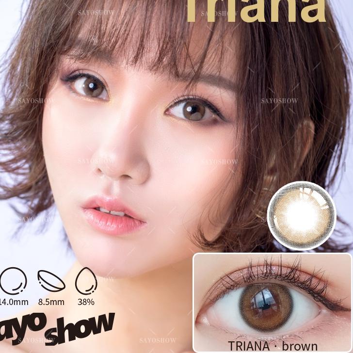 Top Produk.. ✔️100% ORI SAYOSHOW TRIANA Sepasang Softlens Brown Minus 14 mm ( NORMAL S/D-8.00) Conta